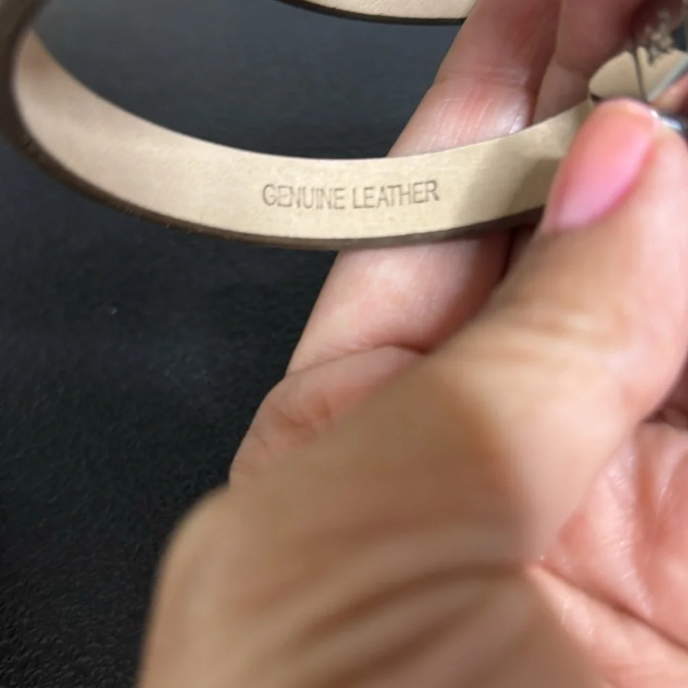 Rustic Cuff Genuine Leather Metallic Wrap Magnetic Closure Bracelet
